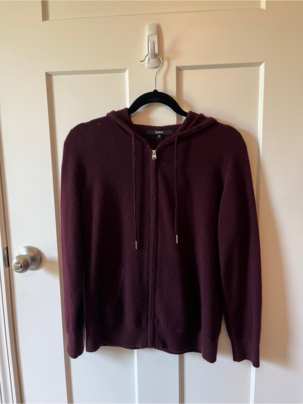 Quince Zip-Up Hoodie Sweater - Wine
